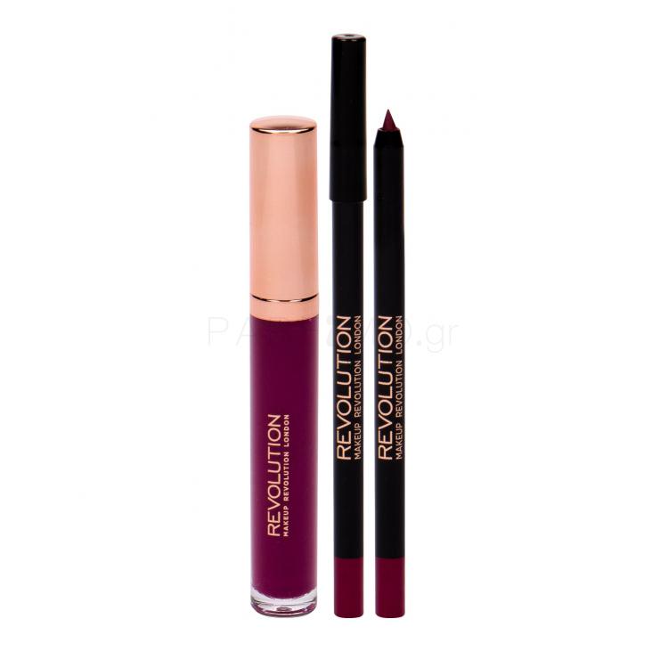 Makeup Revolution London Retro Luxe Gloss Lip Kit Σετ δώρου λιπ γκλος  5,5 ml + μολύβι περιγράμματος χειλιών 1 g