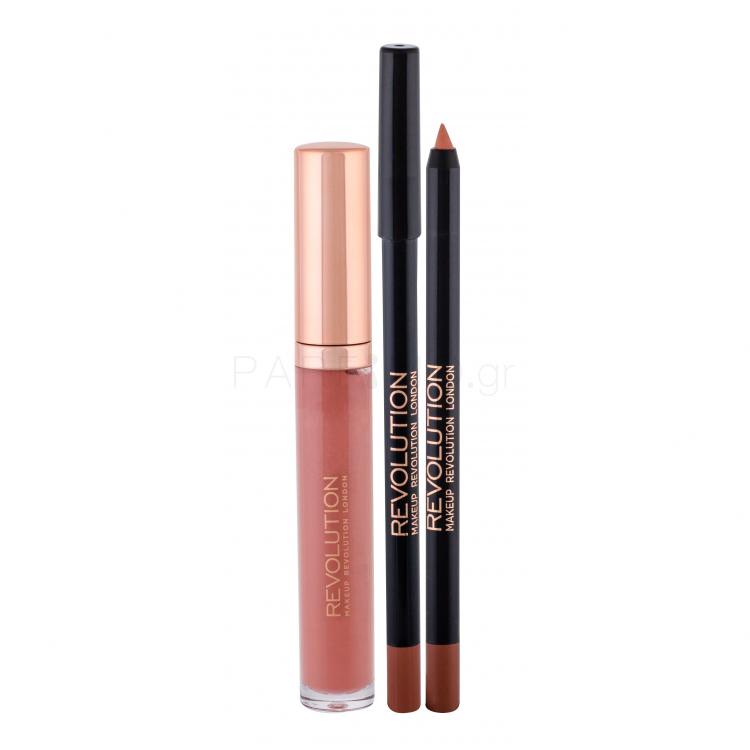 Makeup Revolution London Retro Luxe Gloss Lip Kit Σετ δώρου λιπ γκλος 5,5 ml + μολύβι για περίγραμμα 1 g