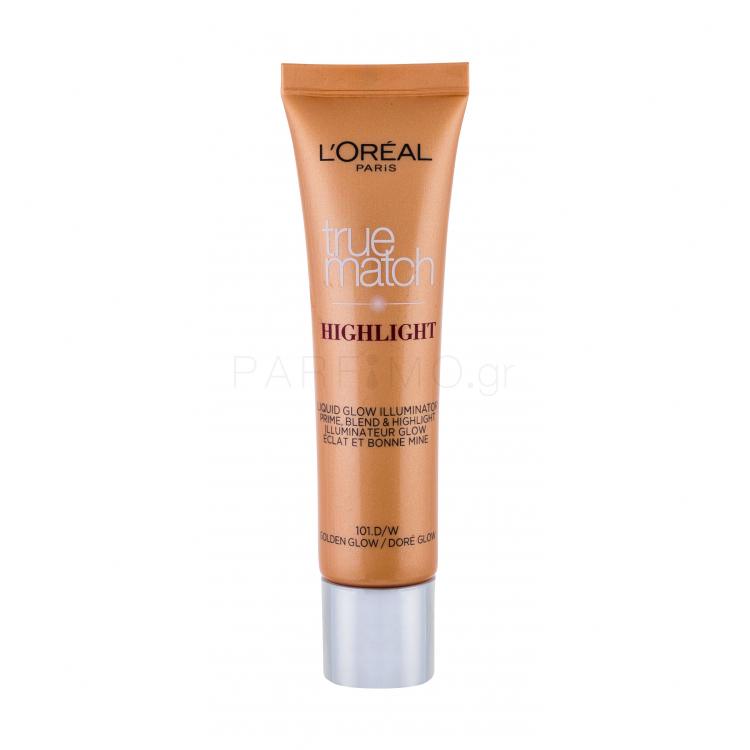 L&#039;Oréal Paris True Match Highlight Liquid Glow Highlighter για γυναίκες 30 ml Απόχρωση 101.D/W Golden Glow