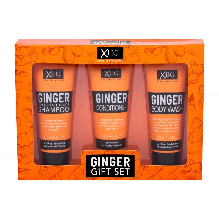 Xpel Ginger Σετ δώρου σαμπουάν 100 ml + μαλακτικό μαλλιών (κοντίσιονερ) 100 ml +αφρόλουτρο100 ml