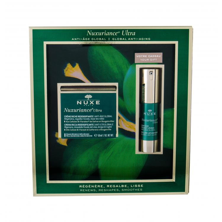 NUXE Nuxuriance Ultra Replenishing Rich Cream Σετ δώρου κρέμα προσώπου ημεράς  50 ml + φροντίδα των ματιών Eye And Lip Contour 15 ml