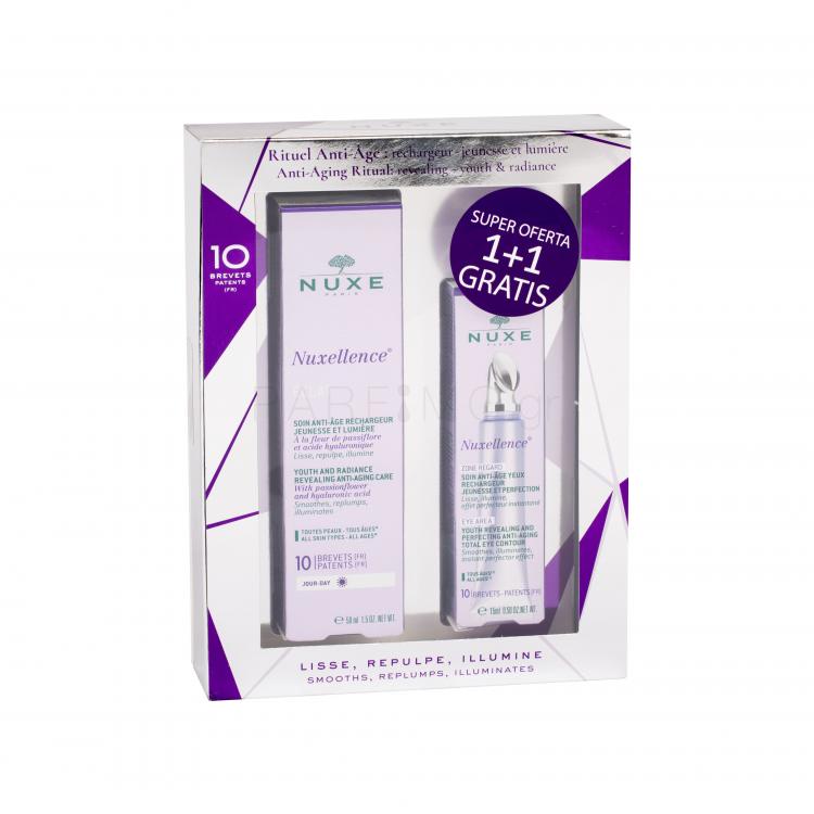 NUXE Nuxellence Eclat Youth And Radiance Anti-Age Care Σετ δώρου γαλάκτωμα προσώπου 50 ml + φροντίδα των ματιών  Eye Area 15 ml