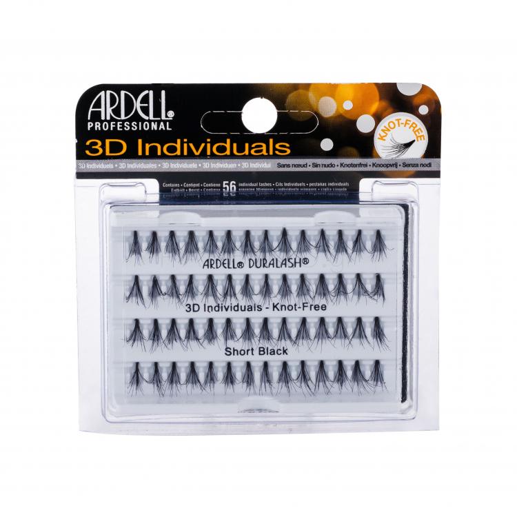 Ardell 3D Individuals Duralash Knot-Free Ψεύτικες βλεφαρίδες για γυναίκες 56 τεμ Απόχρωση Short Black