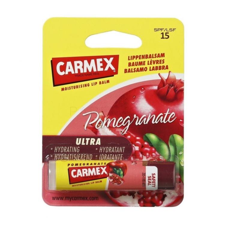 Carmex Ultra Moisturising Lip Balm Pomegranate SPF15 Βάλσαμο για τα χείλη για γυναίκες 4,25 gr