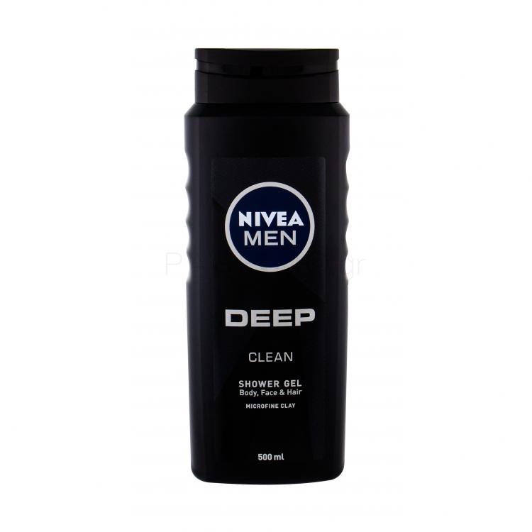 Nivea Men Deep Clean Body, Face &amp; Hair Αφρόλουτρο για άνδρες 500 ml