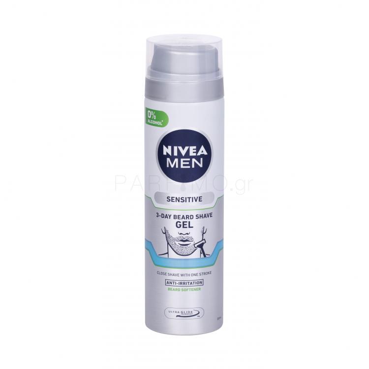 Nivea Men Sensitive 3-Day Beard Τζελ ξυρίσματος για άνδρες 200 ml