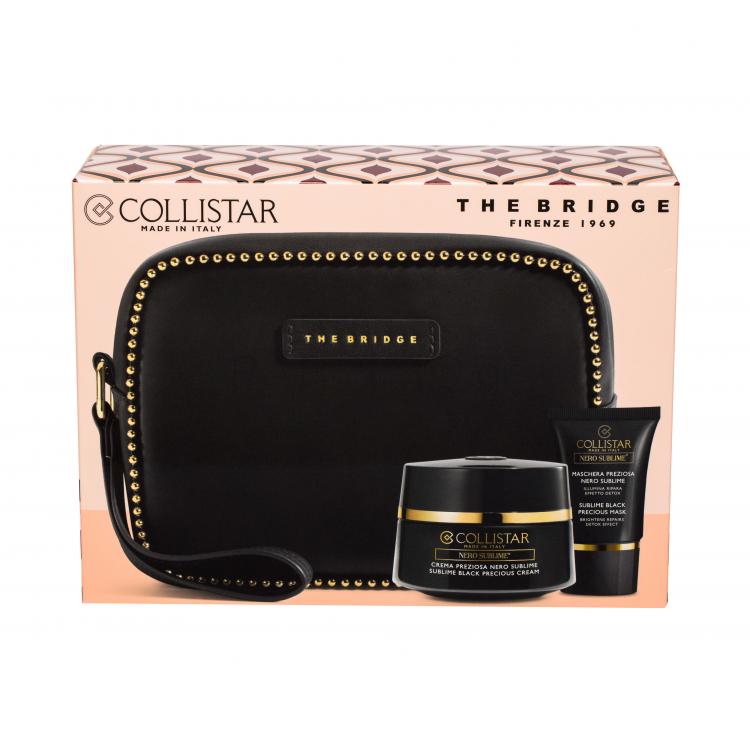 Collistar Nero Sublime Sublime Black Precious Cream Σετ δώρου περιποίηση προσώπου 50 мл + μάσκα προσώπου 15 ml + τσάντα καλλυντικών The Bridge