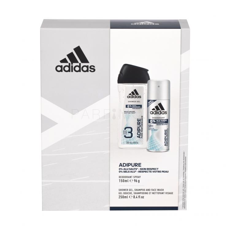 Adidas Adipure 48h Σετ δώρου αποσμητικό 150 ml + αφρόλουτρο 250 ml