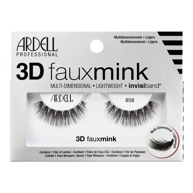 Ardell 3D Faux Mink 858 Ψεύτικες βλεφαρίδες για γυναίκες 1 τεμ Απόχρωση Black