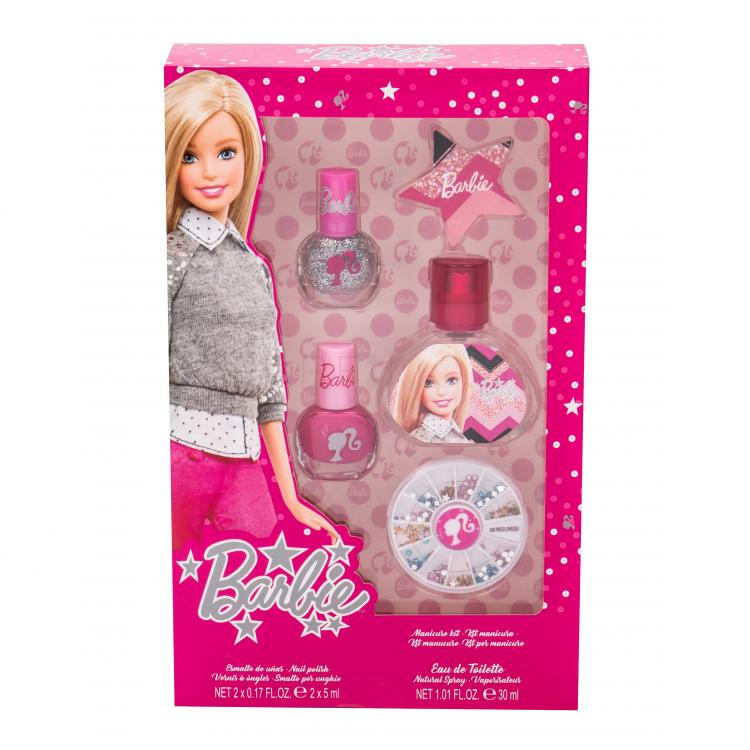 Barbie Barbie Σετ δώρου EDT 30 ml + βερνίκι νυχιών 2 τεμ x 5 ml + λίμα νυχιών + διακοσμητικές πέτρες νιχιών