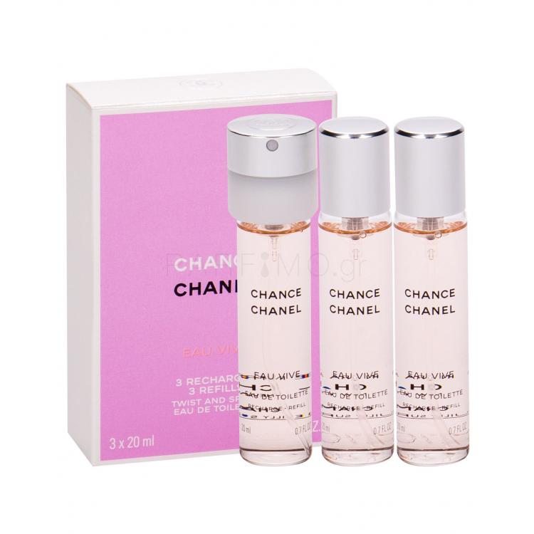 Chanel Chance Eau Vive Eau de Toilette για γυναίκες Συσκευασία &quot;γεμίσματος&quot; 3x20 ml