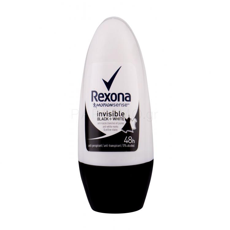 Rexona MotionSense Invisible Black + White Αντιιδρωτικό για γυναίκες 50 ml