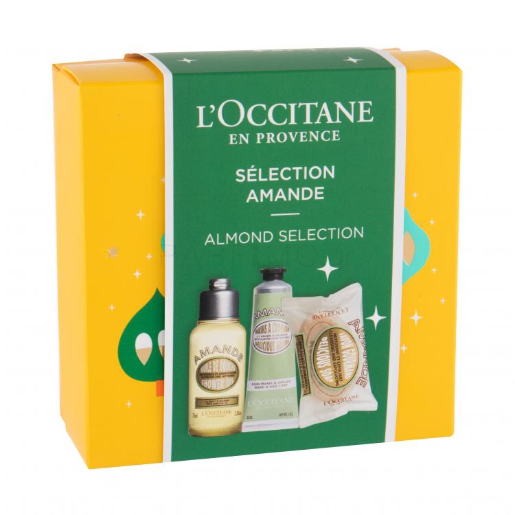 L&#039;Occitane Almond (Amande) Σετ δώρου λάδι ντους 75 ml + κρέμα χεριών 30 ml + σκληρό σαπούνι Delicious Soap 50 g