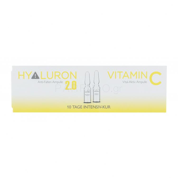 ALCINA Hyaluron 2.0 + Vitamin C Ampulle Σετ δώρου αναγεννητική θεραπεία 5 x 1 ml + αναγεννητική θεραπεία Vitamin C 5 x 1 ml